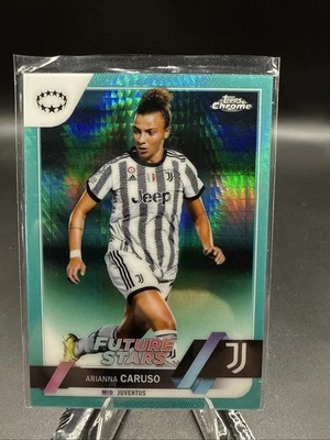 2022-23 Topps Chrome UEFA Women's Arianna Caruso Aqua Refractor #41 RC Juventus - Image 1 of 2