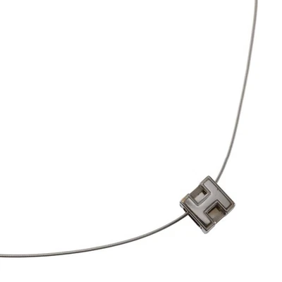 Collar HERMES Cardue Ceniza H cubo plata metálico 8,2 g mujer Foto 1 de 4