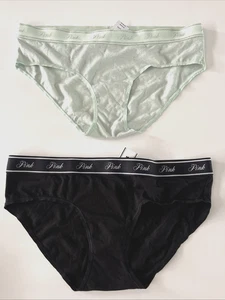 DUE paia di mutandine hipster HIP HUGGER ROSA Victorias Secret nuove con etichette taglia M nuove con etichette - Foto 1 di 5