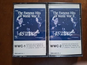 Vtg. 1988 Cassttes The Famous Hits Of  World War 11~on 2 Cassettes~45 Song #1643 - Picture 1 of 5
