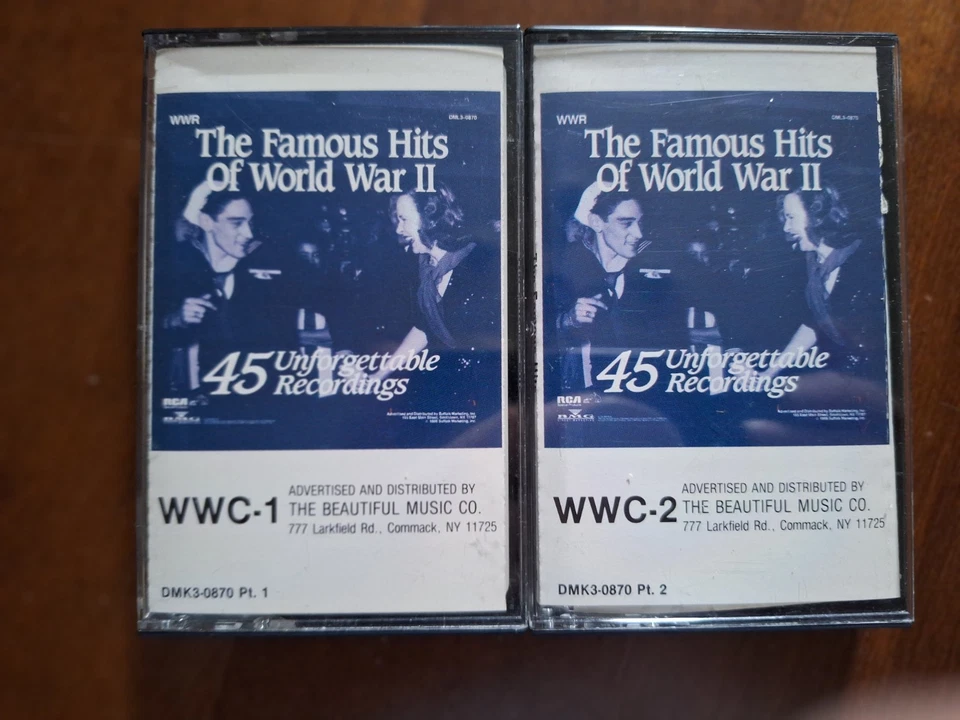 Vtg. 1988 Cassttes The Famous Hits Of  World War 11~on 2 Cassettes~45 Song #1643 - Image 1 of 4