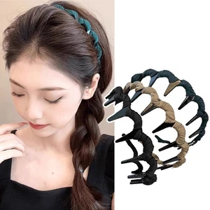 Womens Resin Hair Comb Non-Slip Headband Hair Hoop With Teeth Headwear Hairba Wu - Picture 1 of 13
