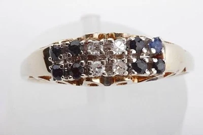 Sapphire Ring 333 Er 8k Yellow Gold Diamonds Gr55 Foto 1 de 4