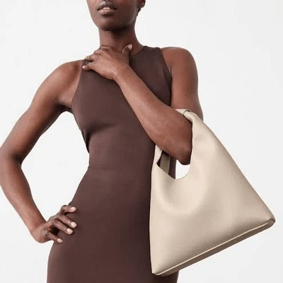 Banana Republic Vegan Leather Mini Slouch Tote in Bone NWOT - Image 1 of 4