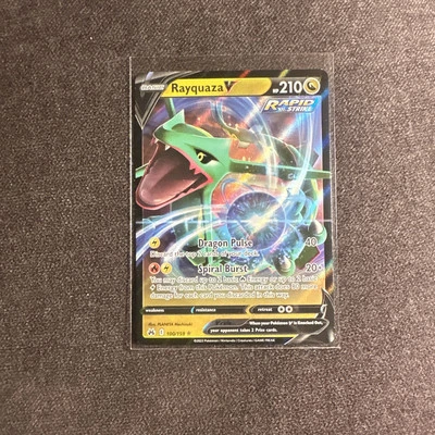 Rayquaza V 100/159 Crown Zenith Ultra Rare Holo Pokemon Card NM 1010#288 - Image 1 of 2