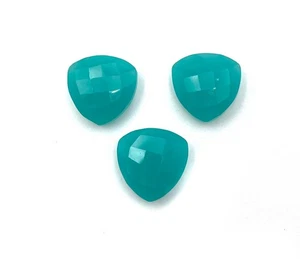 Natürlicher blauer Chalzedon Billion Briolette-Schliff Edelstein Lot 7 Stck. 17 mm 38 Karat - Bild 1 von 5