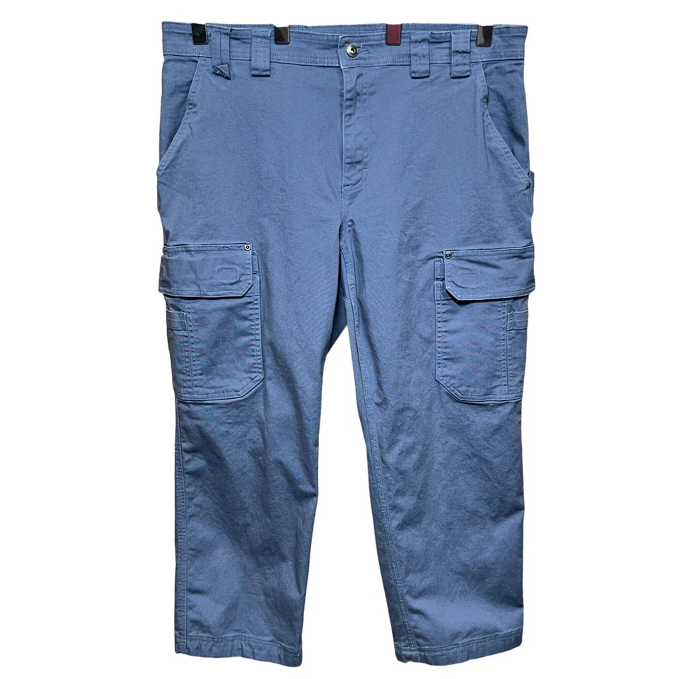 Duluth Trading Flex Fire Hose Relaxed Fit Blue Cargo Pants Mens Sz 38x30 Utility - Image 1 of 4