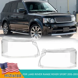 For 2010 2011 2012 2013 Land Rover Range Rover Sport Pair Headlight Lens Cover - Picture 1 of 12