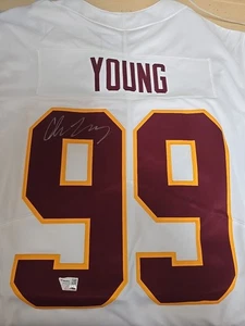 CHASE YOUNG AUTOGRAPHED NIKE AUTHENTIC COMMANDERS JERSEY FANATICS - Picture 1 of 5