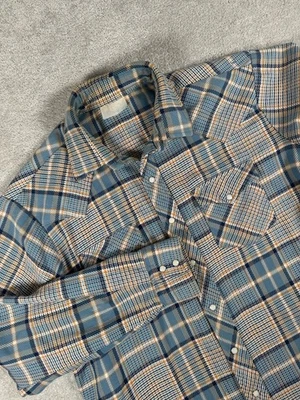 Sears Vintage Blanket Flannel Shirt Size XL Pearl Snap Double Pocket Work Camp - Image 1 of 4
