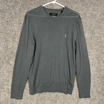 Suéter AllSaints Para Hombres Medio Gris Modo Merino Crew Ramskull Logo Lana Pullover Foto 1 de 4