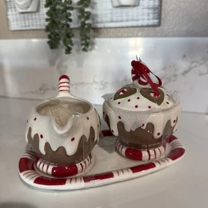 Blue Sky Clayworks Christmas Gingerbread Sugar And Creamer Set - Picture 1 of 6