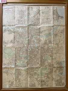 Vintage 1969 Brisbane and Suburbs Map – Dept of Lands, 34x44 in, Australia - Picture 1 of 17