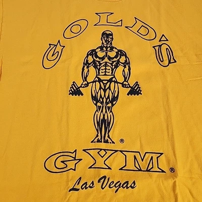 Camisa De Gimnasio Golds De Colección Para Hombres XL Amarilla Las Vegas Nevada Entrenamiento Levantamiento EE. UU. Foto 1 de 4
