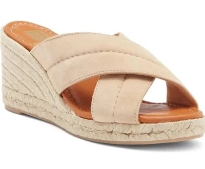 NWD $298 Bruno Magli Elena Espadrille Wedge Sandal Sand Suede Size 9 - Image 1 of 4