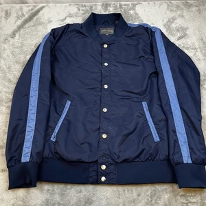Slate & Stone Jacke Herren 2XL XXL Navy Blau Bomber Druckknopfleiste Nylon Gestreift - Bild 1 von 11