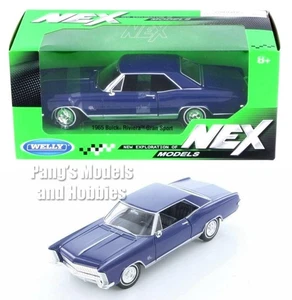 1965 Buick Riviera Gran Sport 1/24 Scale Diecast Model - Welly BLUE w/ BOX - Picture 1 of 5