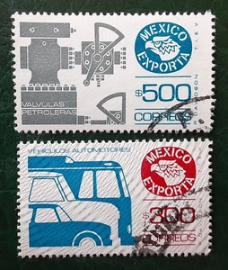 MEXICO 1988 300p 500p Used Export Valve Vehicle Mi 2114x-xI Scott 1495-6 XF 9243 - Picture 1 of 2