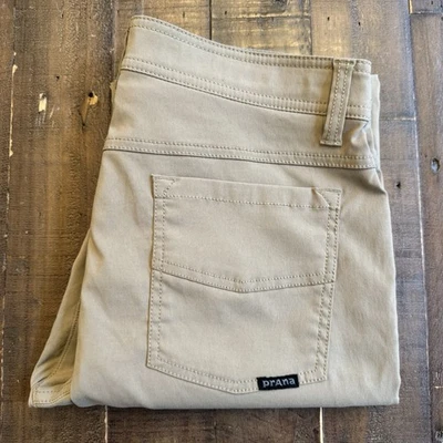 Брюки тонкие мужские PrAna Brion W33xL32 бежевые эластичные функциональные туристические прямые - Изображение 1 из 4