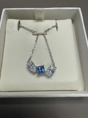 Collar Colgante Swarovski Mesmera Cortes Mixtos, Azul, Chapado en Rodio - NUEVO Foto 1 de 4