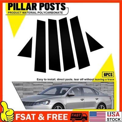 Juego de postes de pilar de moldura de ventana negro brillante para VW Passat 2011-2018 A Foto 1 de 4