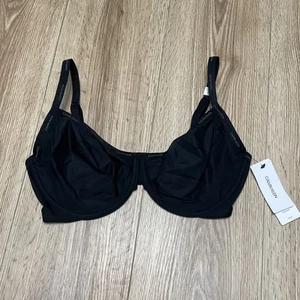 Calvin Klein Bügel-BH Marquisette transparent ungefüttert schwarz neu mit Etikett QF1680 - Bild 1 von 4