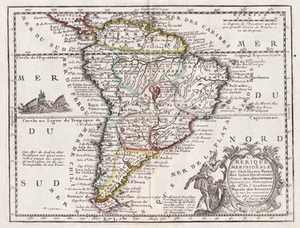 América del Sur América del Sur continente continente Perú Chile mapa Chiquet 1719 - Imagen 1 de 1