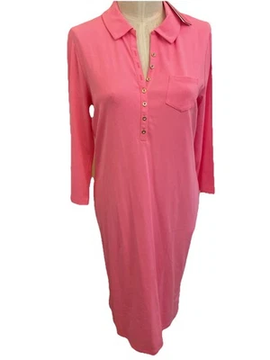 Lilly Pulitzer Dress Polo PINK REEMA 3/4 Long Sleeve XLARGE XL Z57 - Image 1 of 4