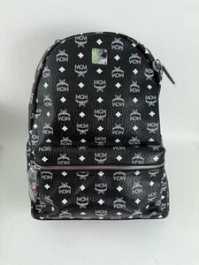 MCM Stark Visetos Rucksack schwarz/weiß Monogramm Logo Print Medium - Bild 1 von 7