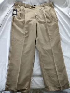 Ivy Crew Herrenhose Größe 42 x 30 hellbraun Bündchen plissiert vorne Komfortbund neu mit Etikett - Bild 1 von 7