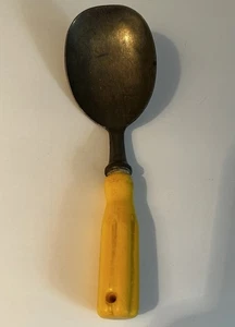 Vintage 8,5" Eisdiele Schaufel gelber Griff Aluminium gebraucht - Bild 1 von 4