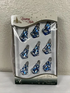 Weihnachten von Krebs Ornamente silber/blau bemalt (9) Glasglocke OVP - Bild 1 von 4