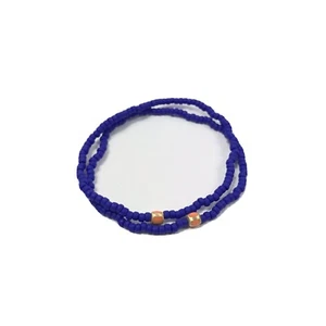 X2 Luis Morais Glass Bead Enamelled 14k Gold Bracelet Colour: Blue - Picture 1 of 4