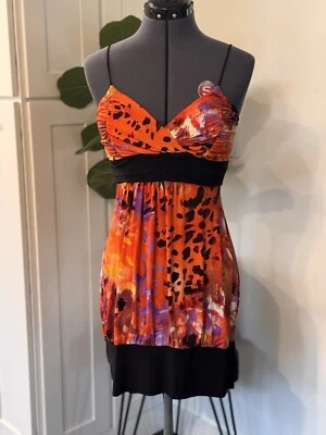 True Light USA Dress Orange Juniors Large, Animal Print - Image 1 of 4