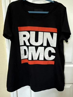 Camiseta Run DMC Negra Mujer Grande Gráfica De Colección Retro Hip Hop Clásica Auténtica Foto 1 de 4