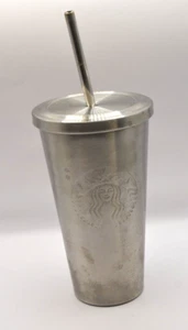 Authentic 2014 16oz Starbucks Stainless Steel Tumbler, Lid & Straw - Picture 1 of 2