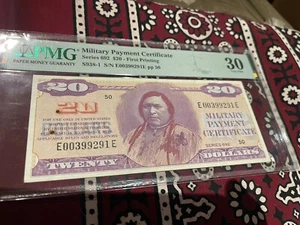 Military Payment Certificate US Series 692 20 $ 🌟🌟PMG 30 Very Fine🌟🌟 - Bild 1 von 4