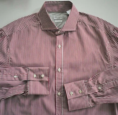 🆕️ $495 Auténtica Camisa VESTIDO BRUNELLO CUCINELLI 100% ALGODÓN SLIM FIT XXL/2XL Foto 1 de 4