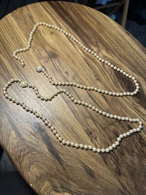 1955 Trifari жемчуг ожерелье и серебро жемчуг ожерелье отсутствует застежка - Изображение 1 из 4