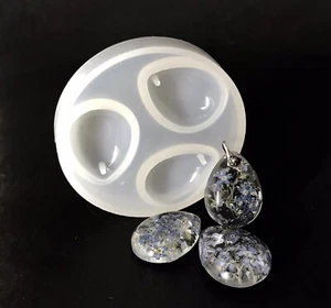 Three Pendant Clear Silicone Mold. Resin Jewelry Molds (MP164) - Picture 1 of 8