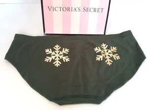 NUEVO CON ETIQUETAS Victoria's Secret Rosa L/G Sin Costuras Hipster Bragas Verde Copo de Nieve Vacaciones - Imagen 1 de 8