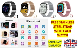 Smart Watch Men Women Heart Rate Blood Pressure Fitness Tracker Sport Watches UK - Picture 1 of 36
