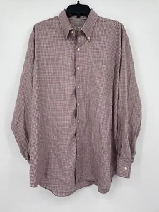 Peter Millar Long Sleeve Men’s Button Up Crown Finish Shirt Size XL Red White - Picture 1 of 5