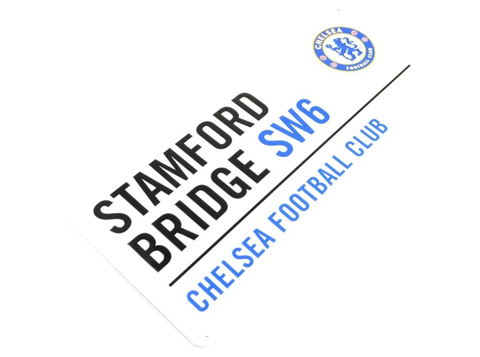 Letrero de calle blanco oficial del Chelsea FC 'Stamford Bridge' Foto 1 de 1