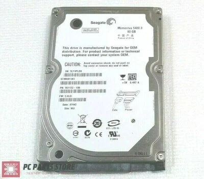 Seagate 80GB Laptop Internal Hard Drive 2.5" SATA 5400RPM HDD ST980811AS TESTED - Image 1 of 4