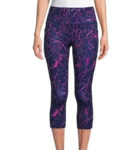 Leggings AVIA Para Mujer Performance Capri Estampado Atlético Tiro Medio Calce Ajustado Elastizados - Imagen 1 de 6