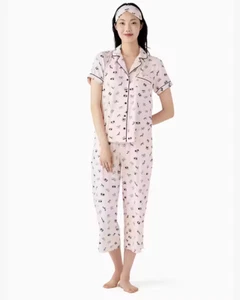 Conjunto de pijama recortado tejido Kate Spade para mujer PEQUEÑO cámara fotográfica lanzamiento - Imagen 1 de 7