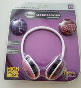 Kid Friendly Size Disney Hannah Montana High School Music Behind Neck Headphone - Picture 1 of 6
