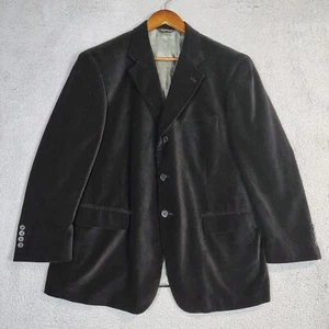 Oleg Cassini Blazer Mens 44 Short Black Velvet Suit Jacket Classic Retro Vintage - Picture 1 of 9