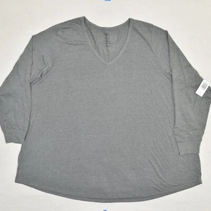 NEW Torrid Women V Neck Long Sleeve Top T Shirt Polyester Gray Size 6 Classic - Picture 1 of 8